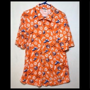 Success Promotions Orange New York Islanders XL Hawaiian Button Front Shirt